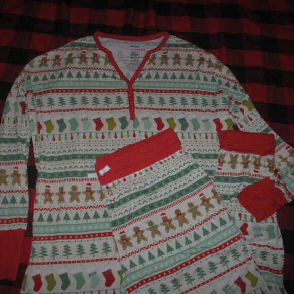 Little Sleepies Christmas Fair Isle Gingerbread Bamboo Pajamas M/L Tree Soft - Picture 2 of 2
